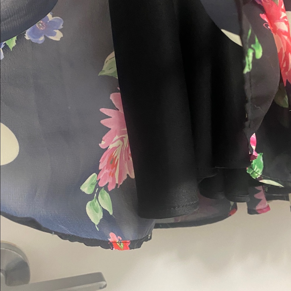 Hell Bunny Black Floral Asymmetrical Dress - Picture 4 of 5
